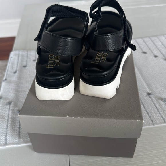 Franco Sarto Black and White Sporty Sandals - Picture 4 of 6